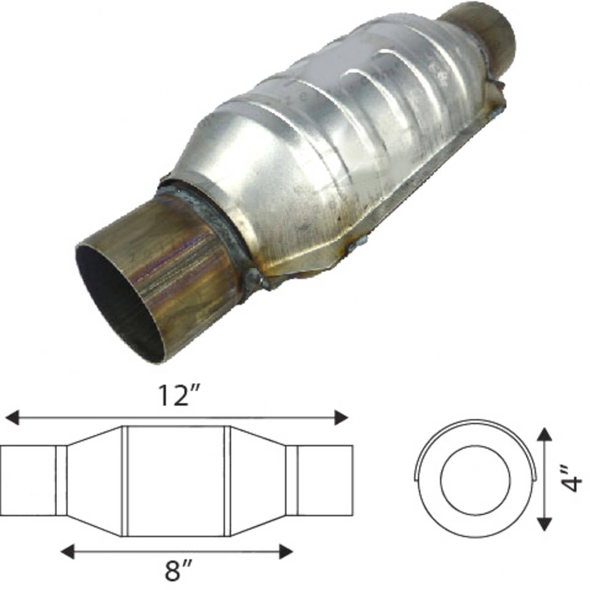 Redback 2" Petrol Catalytic Converter – 400 Cell, Euro 4 | CAV102