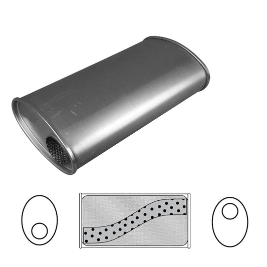 Redback 3" Megaflow Muffler – 14" Offset/Offset | D828MN