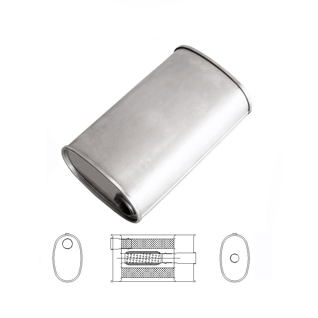 E-Series turbo bull-tube muffler