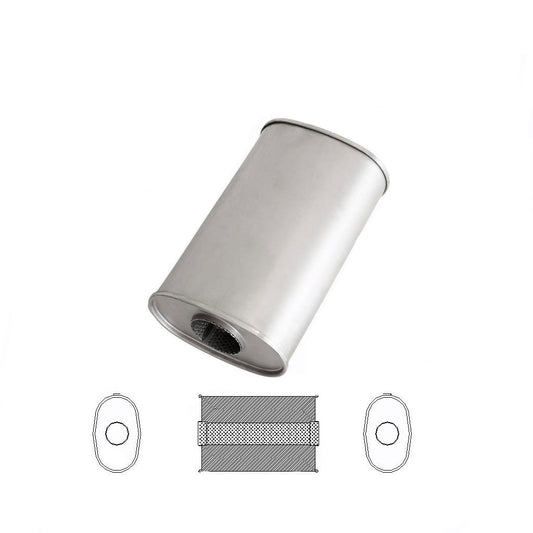 E-Series 2 inch oval muffler