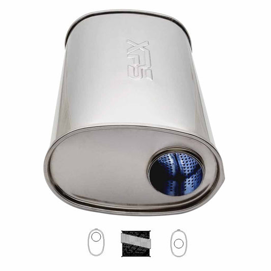 E727MN-304P — 8" x 5" Offset/Centre Configurations Mufflers | Stainless 304 | Select Your Size Length and Internal Options
