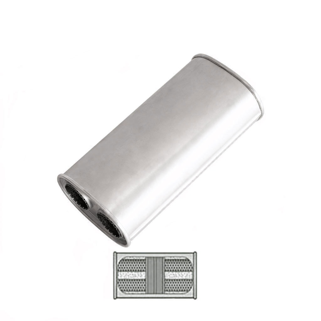 E734GPBX — 8" x 5" Dual/Dual Configurations Mufflers | Aluminised | Select Your Size Length and Internal Options