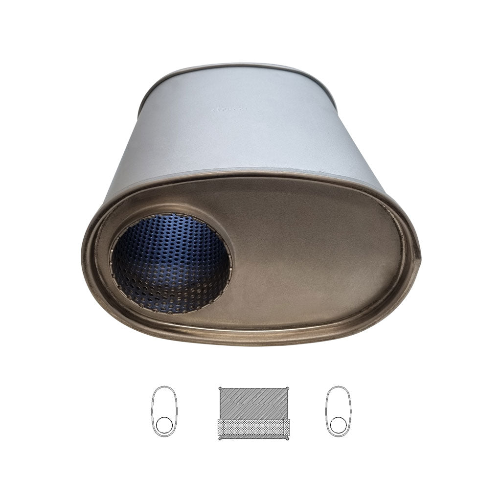 E-Series 3 inch oval muffler