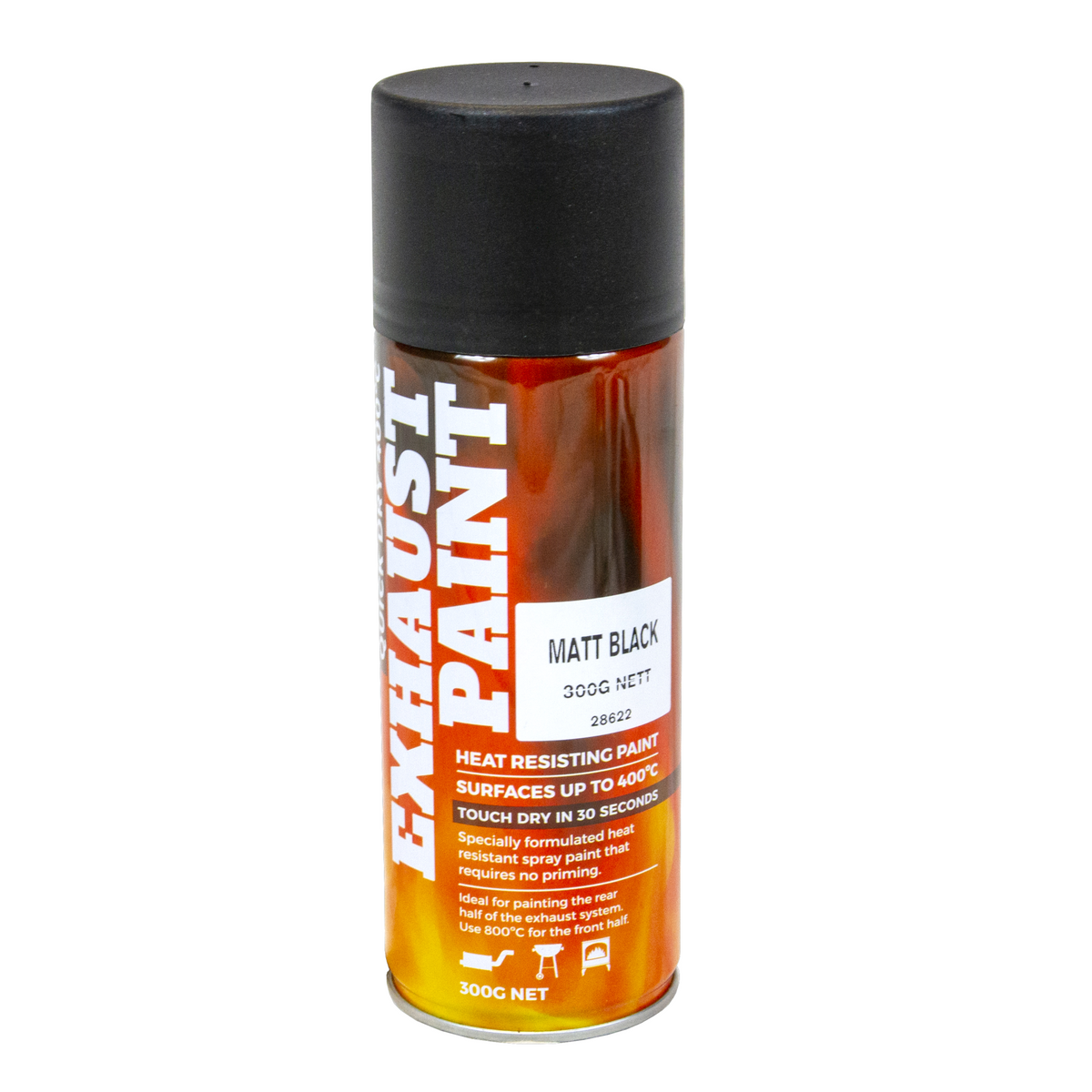 Redback Matt Black Exhaust Paint – 300g, 400°C | EP400MB