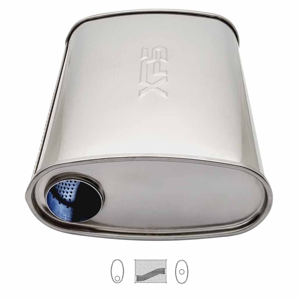 F-Series stainless oval muffler