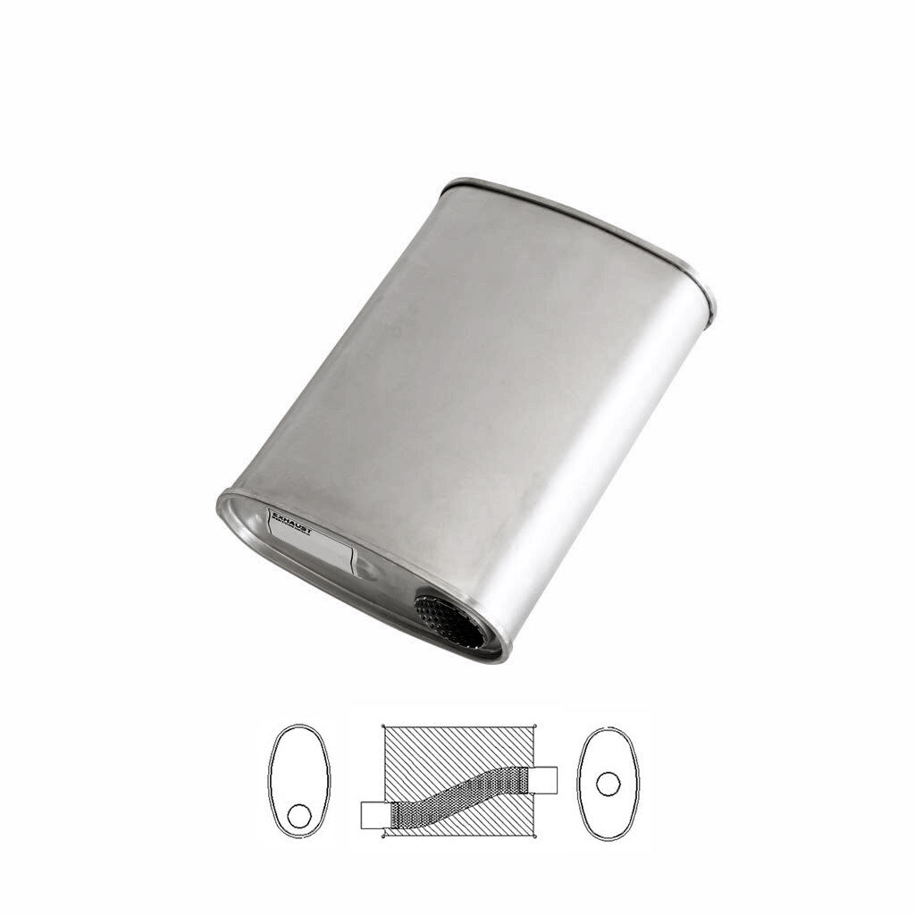 F627MN — 10" x 4" Offset/Centre Configurations Mufflers | Aluminised | Select Your Size Length and Internal Options
