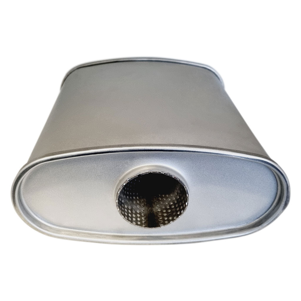 F-Series 2.5 inch oval muffler short body