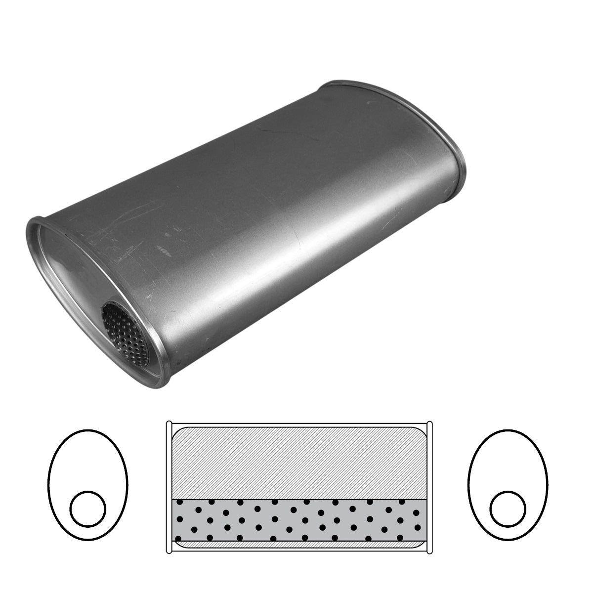 Redback 2 1/2" Megaflow Muffler – 10" Offset/Offset | F717MN