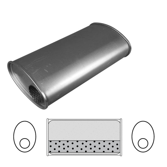 Redback 2 1/2" Megaflow Muffler – 10" Offset/Offset | F717MN