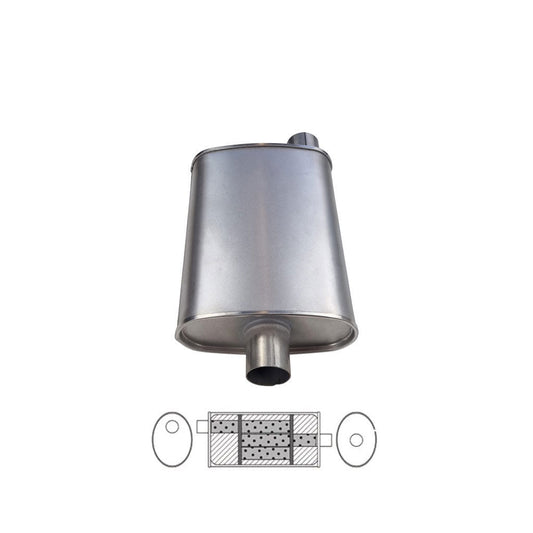 F735GP — 10" X 4" OVAL - 16" LONG O/C 2 1/2" GLASS PACKED