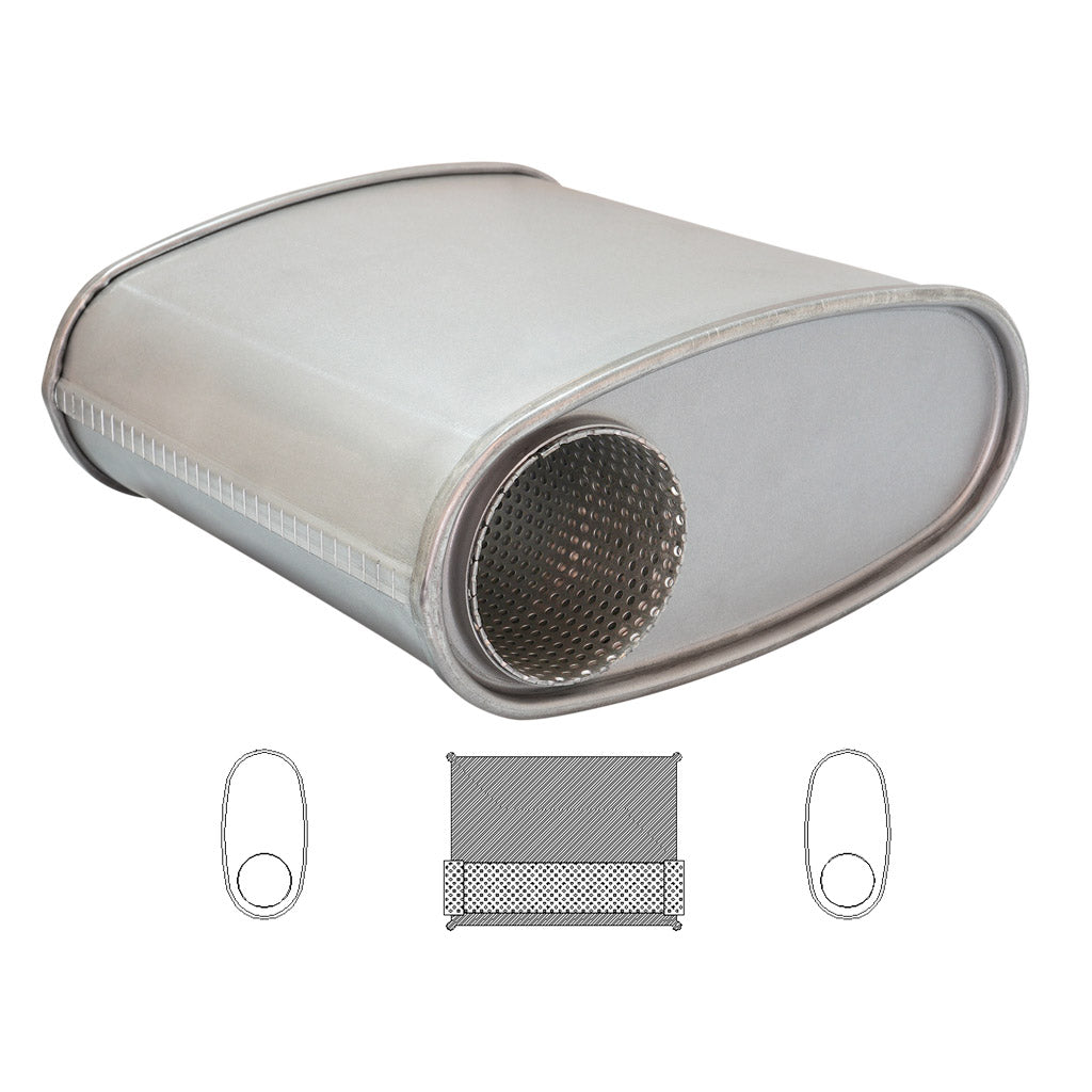 F-Series 3 inch oval muffler