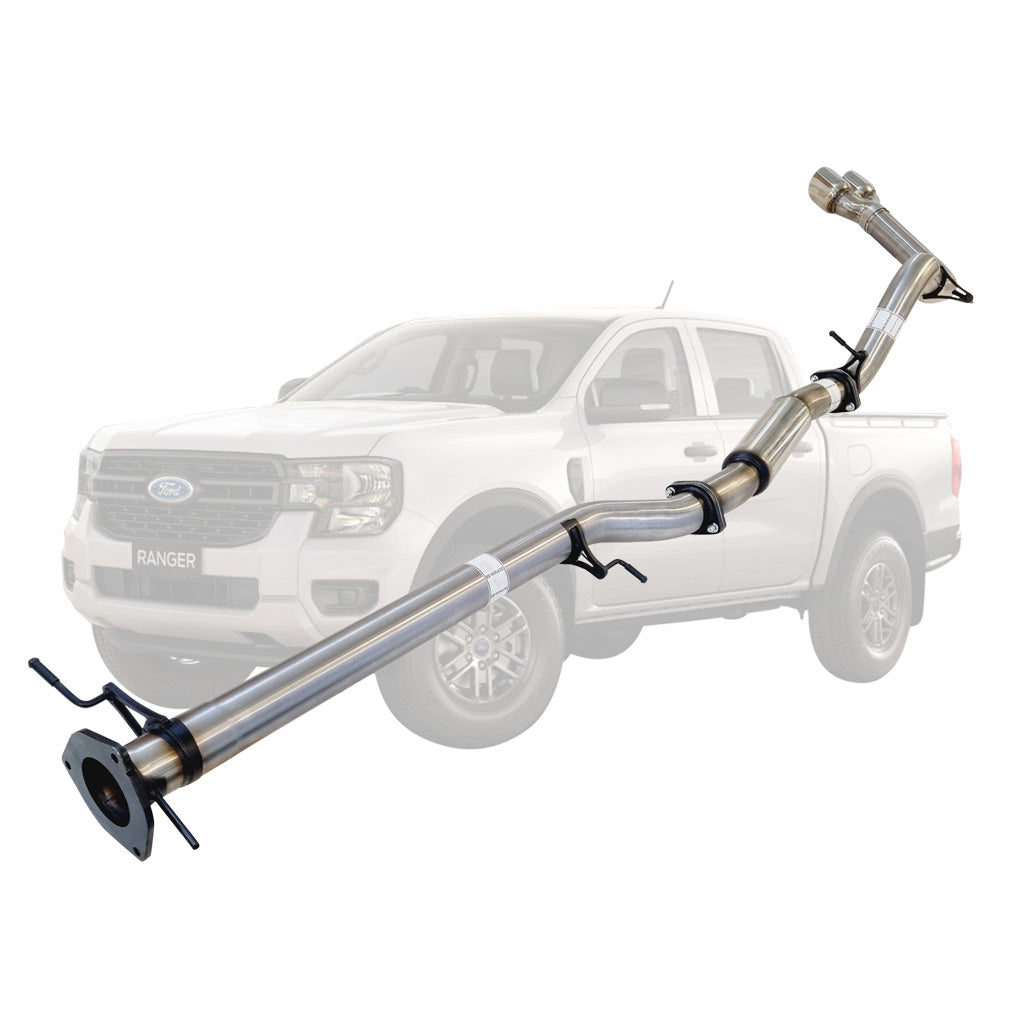 Ford Ranger Next Gen 3L V6 TD stainless DPF-back hotdog twin tip side exit FD255-HOS-SS