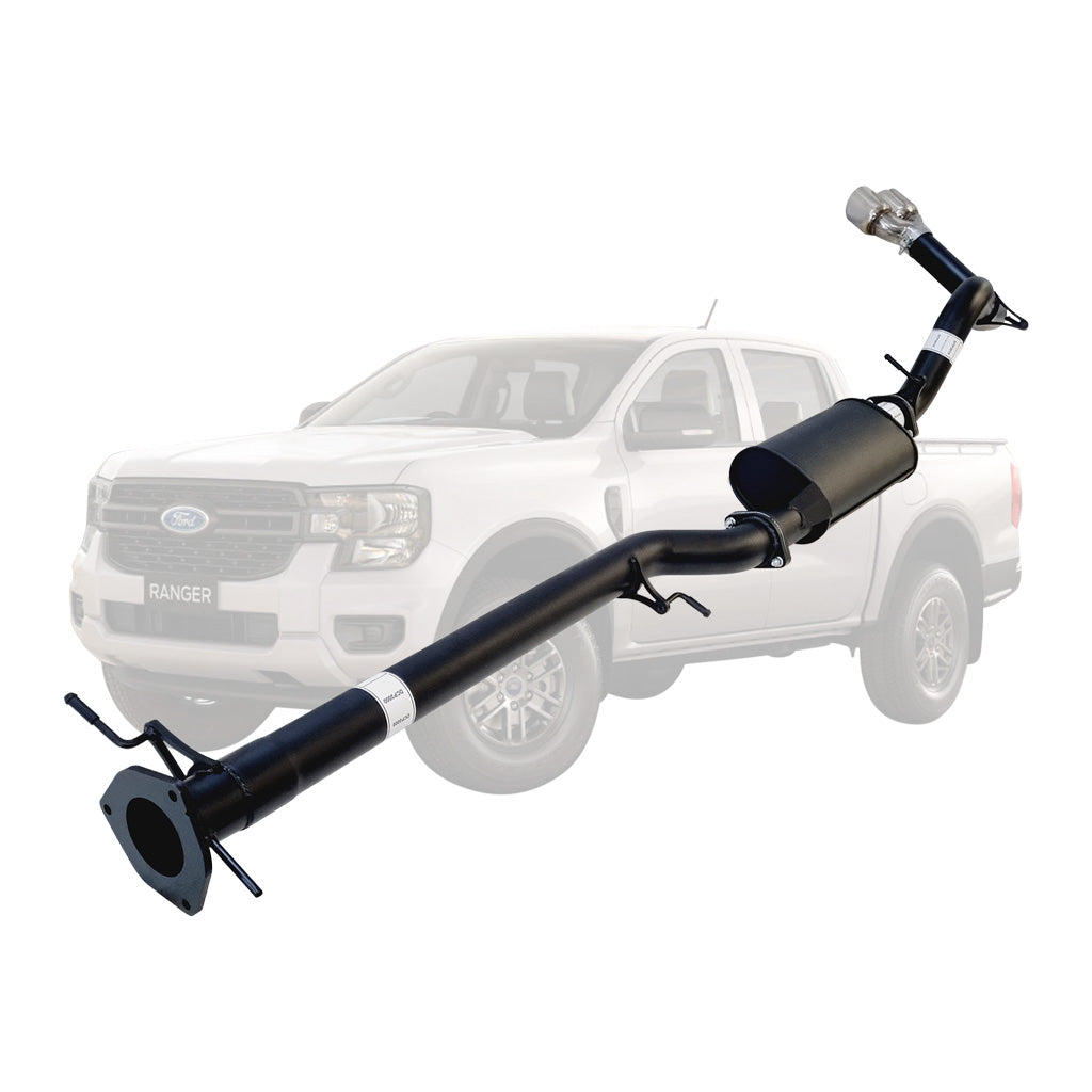 Ford Ranger Next Gen V6 3L Turbo Diesel 2022 > 3" DPF Back Exhaust With Muffler Only Twin Tip Side Exit (FD255-MOS)