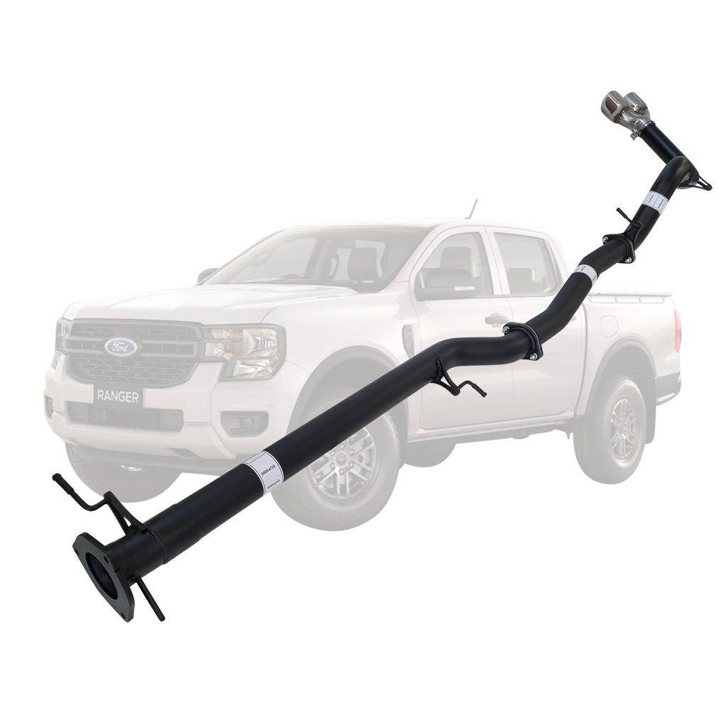 Ford Ranger Next Gen V6 3L Turbo Diesel 2022 > 3" DPF Back Exhaust With Pipe Only Twin Tip Side Exit (FD255-POS)