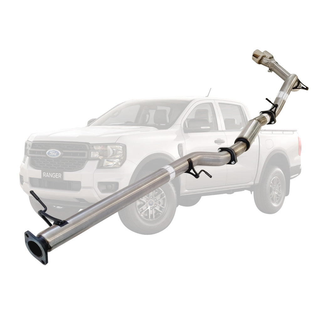 Ford Ranger Next Gen 2.0L Bi-Turbo stainless DPF-back hotdog twin tip side exit FD256-HOS-SS