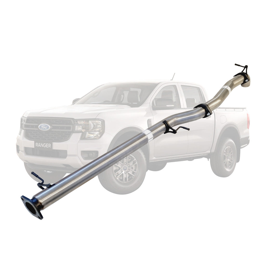 Ford Ranger Next Gen 2.0L Bi-Turbo stainless DPF-back pipe diff dump FD256-POD-SS