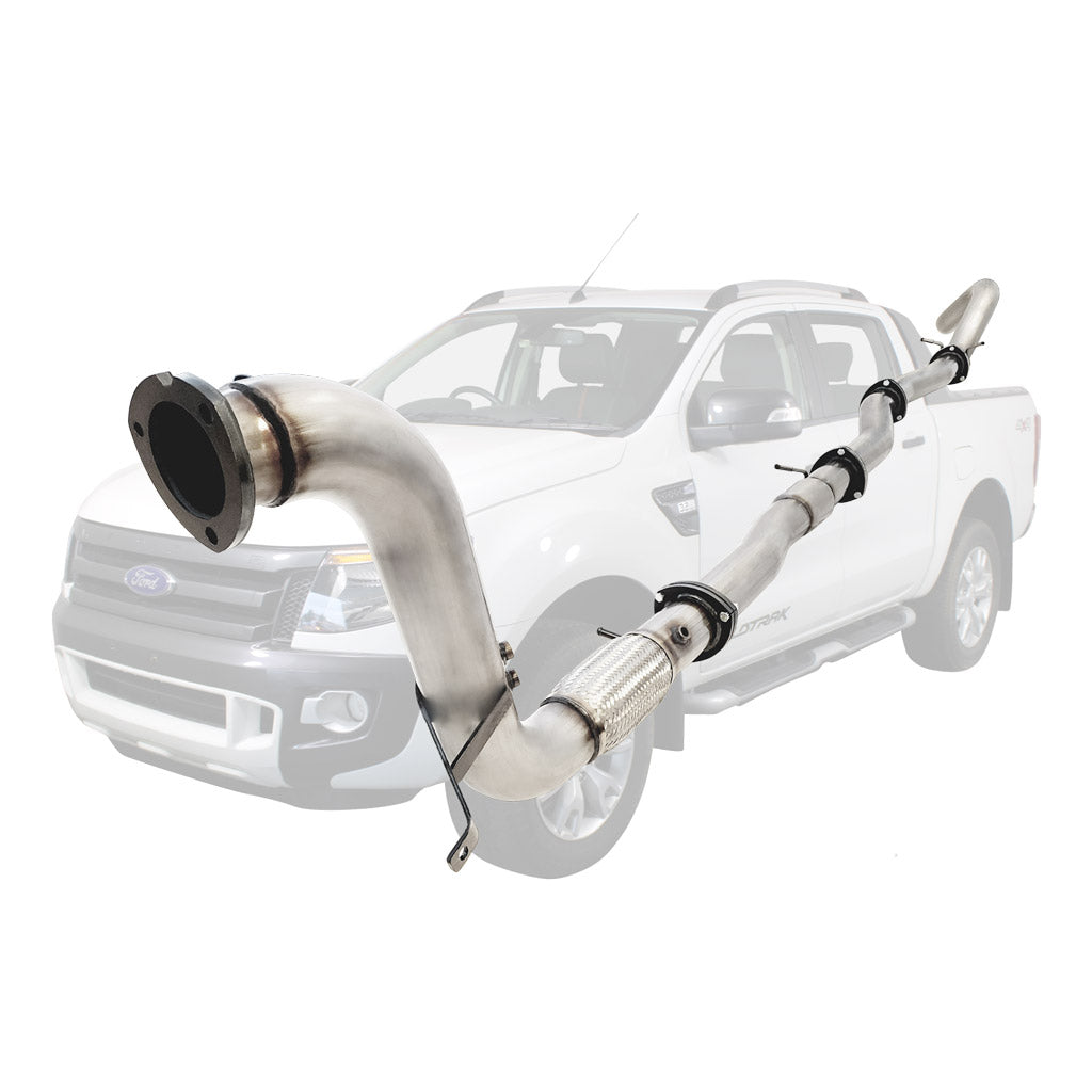 FD340-PCSS Ford Ranger PX 3.2L 3.5 inch stainless turbo-back exhaust with cat and pipe