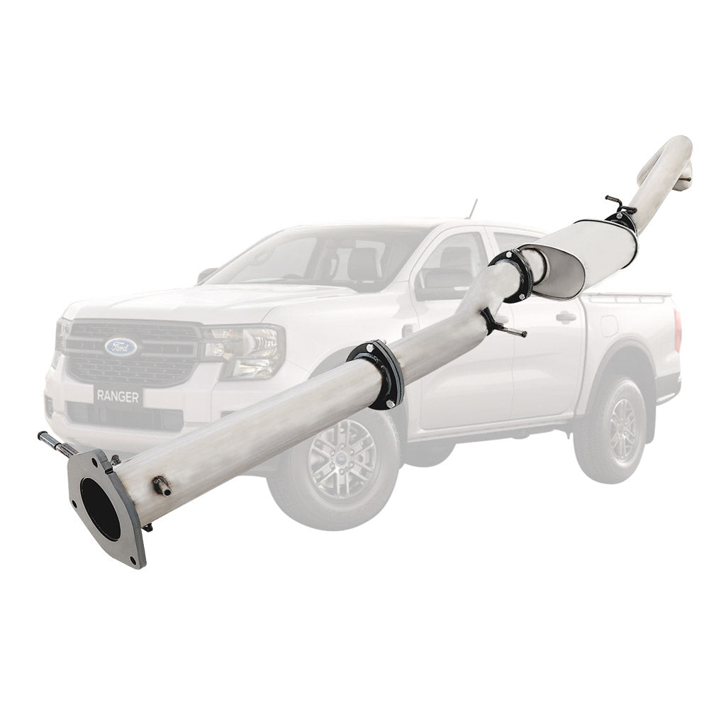 FD355-MOSS Ford Ranger Next Gen 3L V6 3.5 inch stainless DPF-back exhaust with muffler only