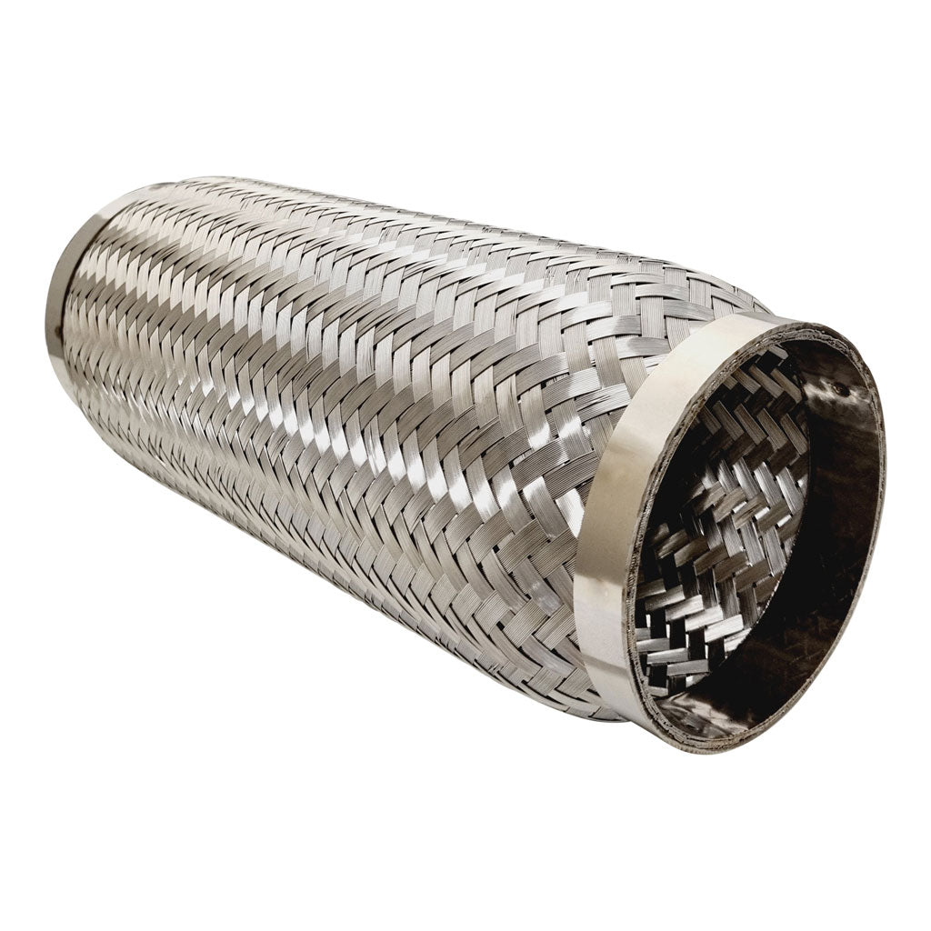 FLEX12400B — Stainless Steel Braided Exhaust Flex Pipe Joints - Available in Various Sizes and Lengths