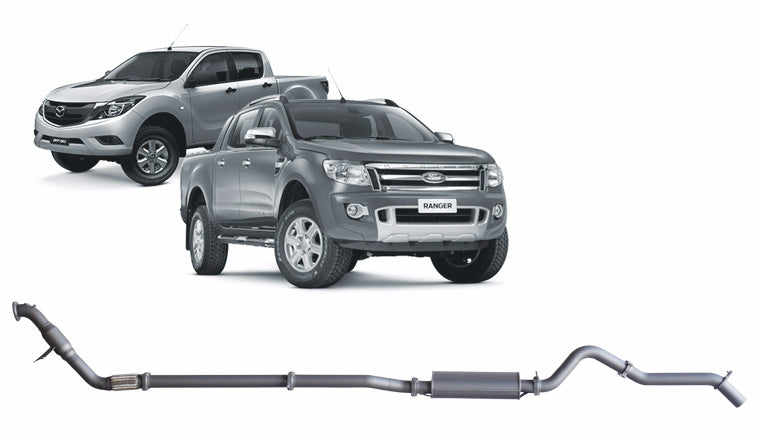 Redback 3-inch Turbo-Back, Cat & Large Muffler – Ford Ranger, Mazda BT-50 | FRX21100-CM