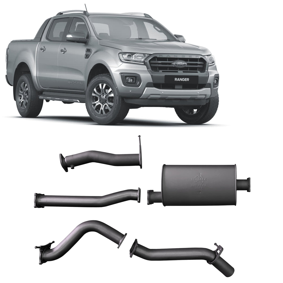 Redback 3-inch DPF-Back, Large Muffler – Ford Ranger 3.2L | FRX22100-PM