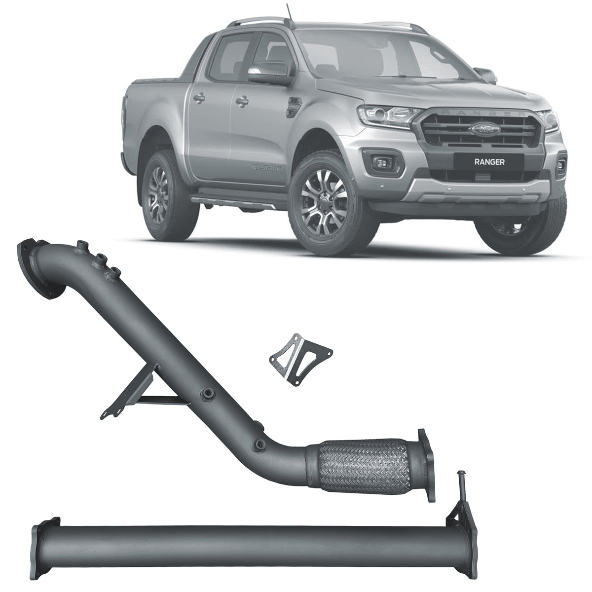 Redback 3-inch DPF Replacement Adapter without Cat – Ford Ranger 3.2L, Restricted Use | FRX22200-PA