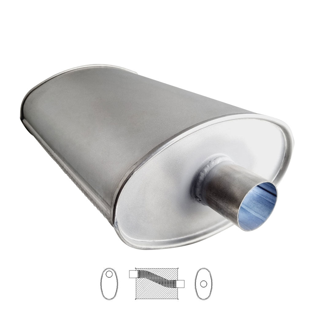H-Series 2.25 inch oval muffler
