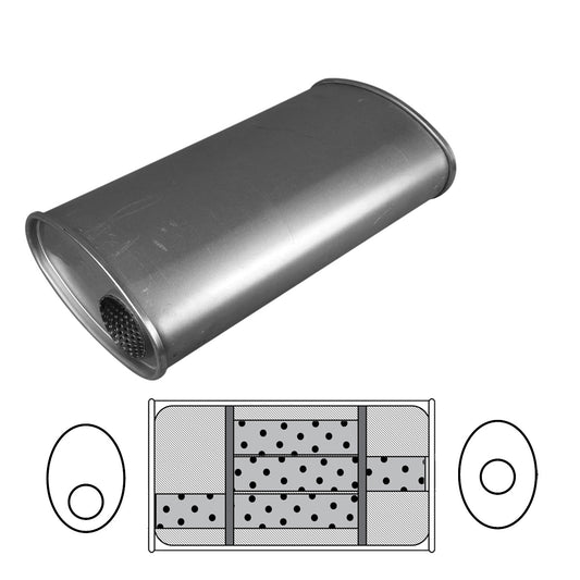 Redback 2 1/4" Triflow Muffler – 20" Offset/Centre | H647N