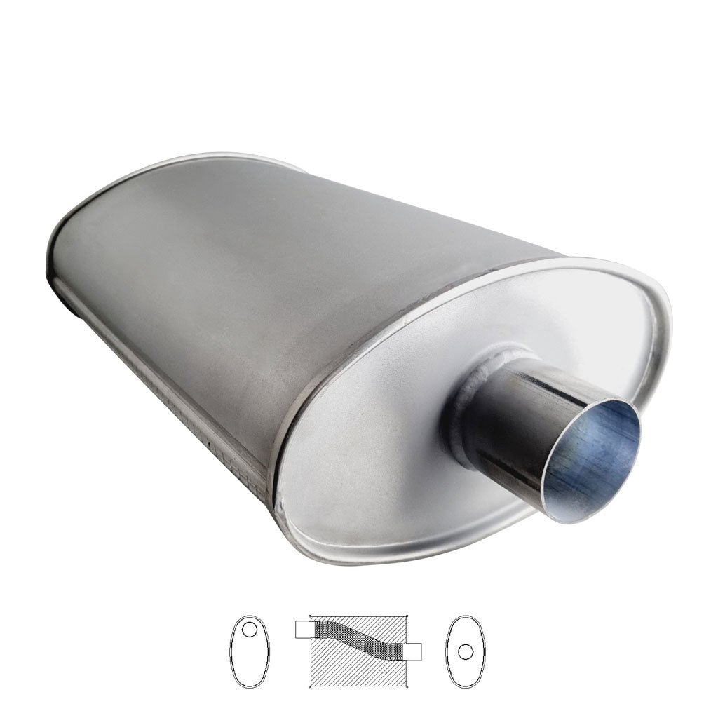 H-Series 11x6 oval 2.5 inch muffler