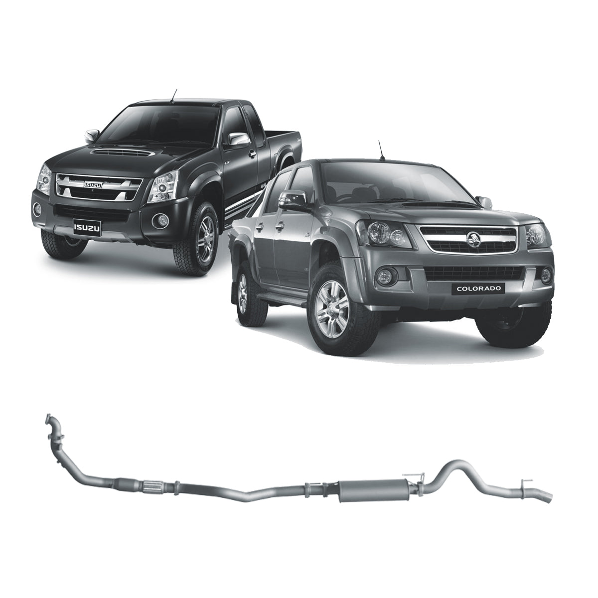 Redback 3-inch Turbo-Back, Cat & Large Muffler – Holden Rodeo, Colorado, Isuzu D-MAX | HCX10600-CM