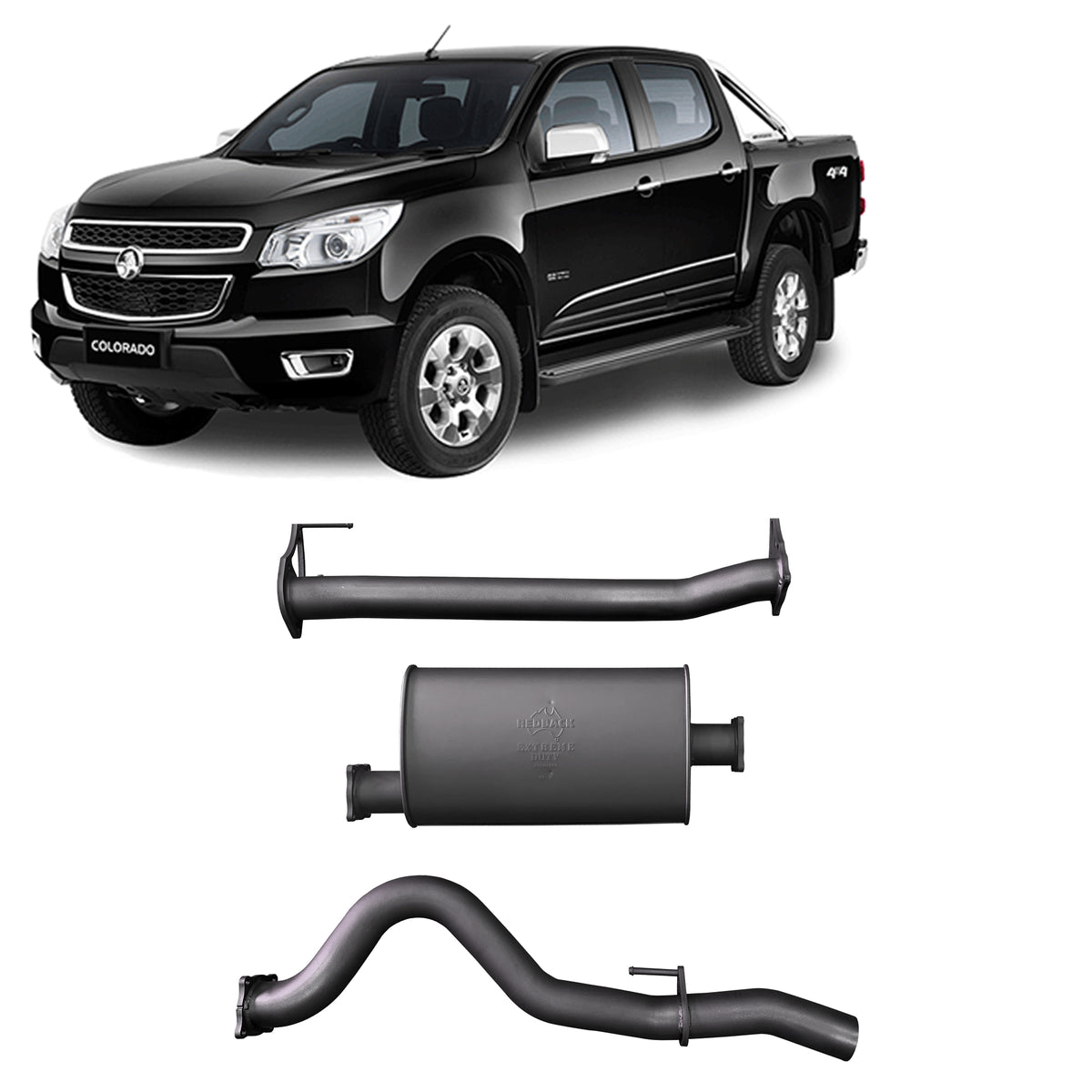 Redback 3-inch DPF-Back, Large Muffler – Holden Colorado | HCX13300-PM