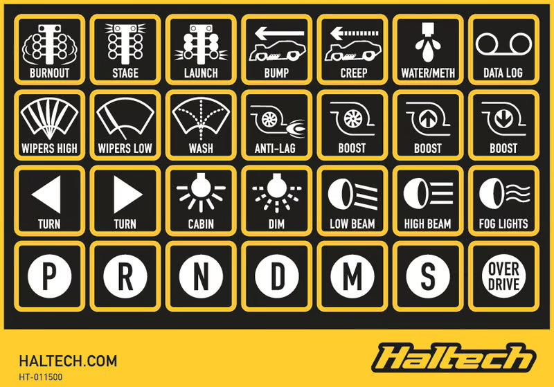 Haltech CAN Keypad Label Set HT-011500