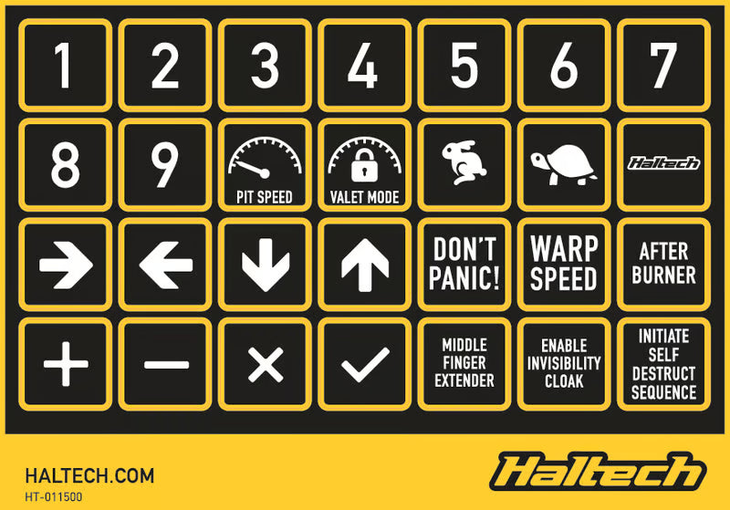 Haltech CAN Keypad Label Set HT-011500