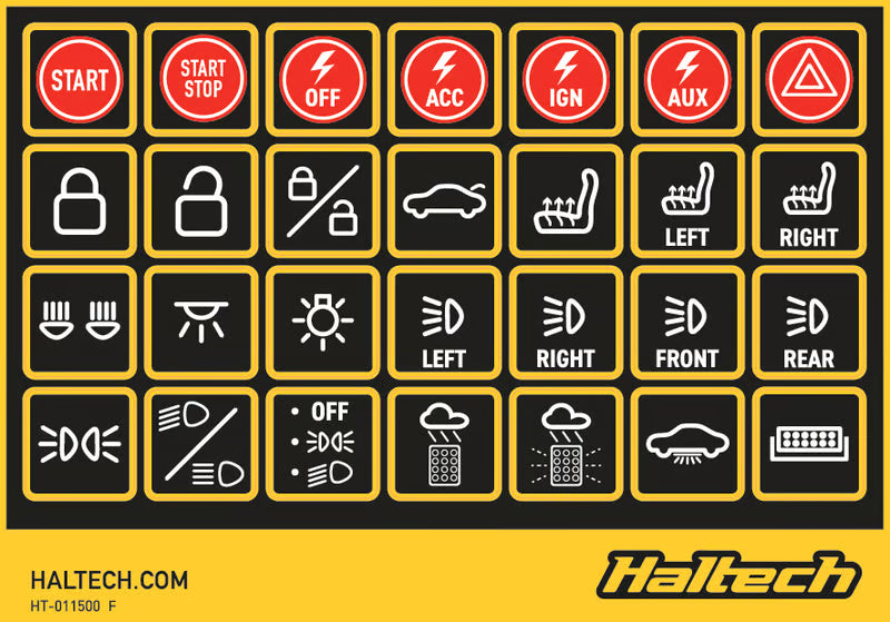 Haltech CAN Keypad Label Set HT-011500