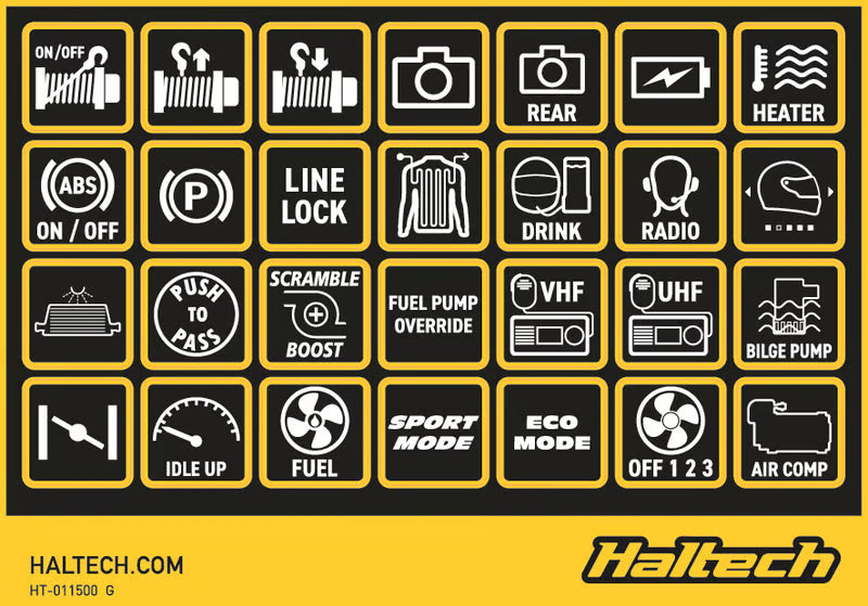 Haltech CAN Keypad Label Set HT-011500