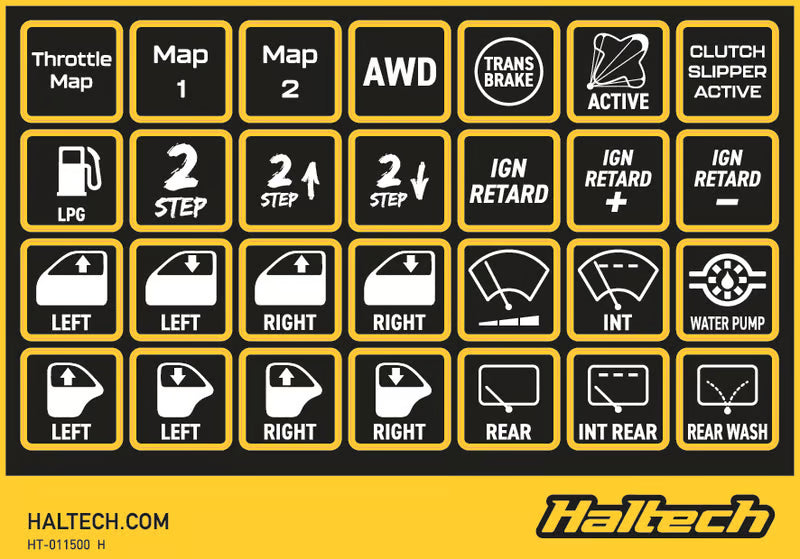 Haltech CAN Keypad Label Set HT-011500