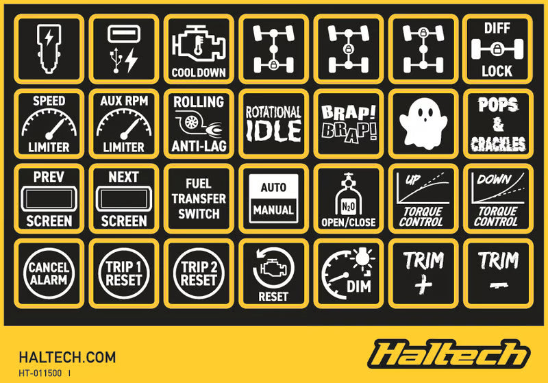 Haltech CAN Keypad Label Set HT-011500
