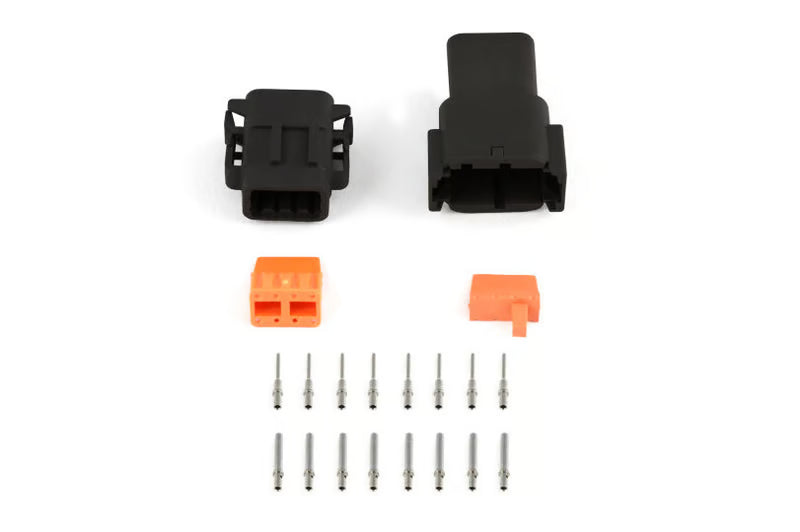 Plug and Pins Only - Matching Set of Deutsch DTM-8 Connectors (Black Keyway B - 7.5 Amp) HT-031018