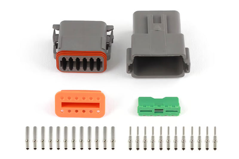 Plug and Pins Only - Matching Set of Deutsch DT-12 Connectors (DT06-12S + DT04-12P) - (13 Amp)  HT-031117