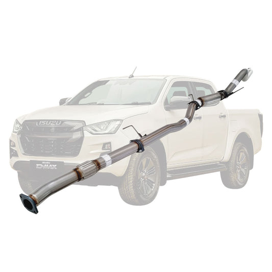 Isuzu D-Max 2020 Onwards 3.0L 4JJ3-TCX 3" DPF-Back Exhaust System - Stainless Steel / Hotdog (Quiet)