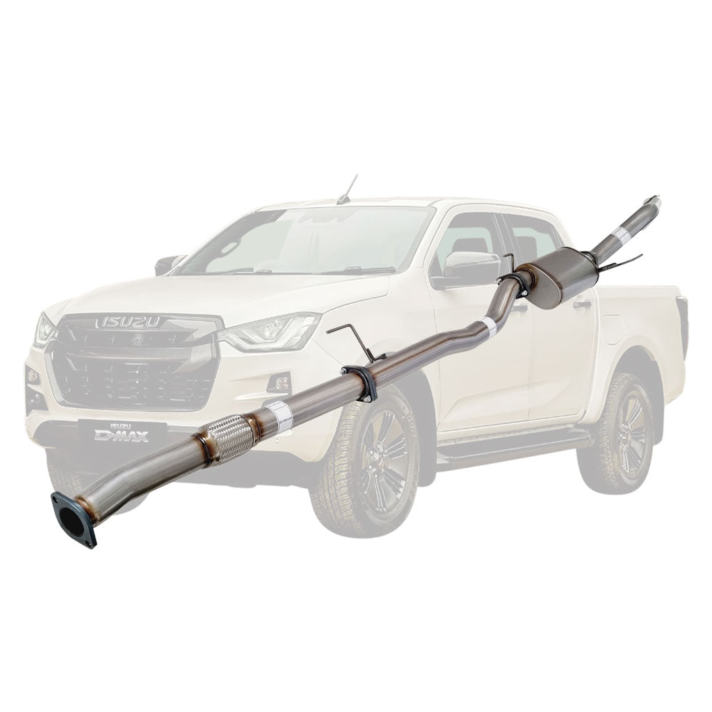 Isuzu D-Max 2020 Onwards 3.0L 4JJ3-TCX 3" DPF-Back Exhaust System - Stainless Steel / Muffler (Quietest)