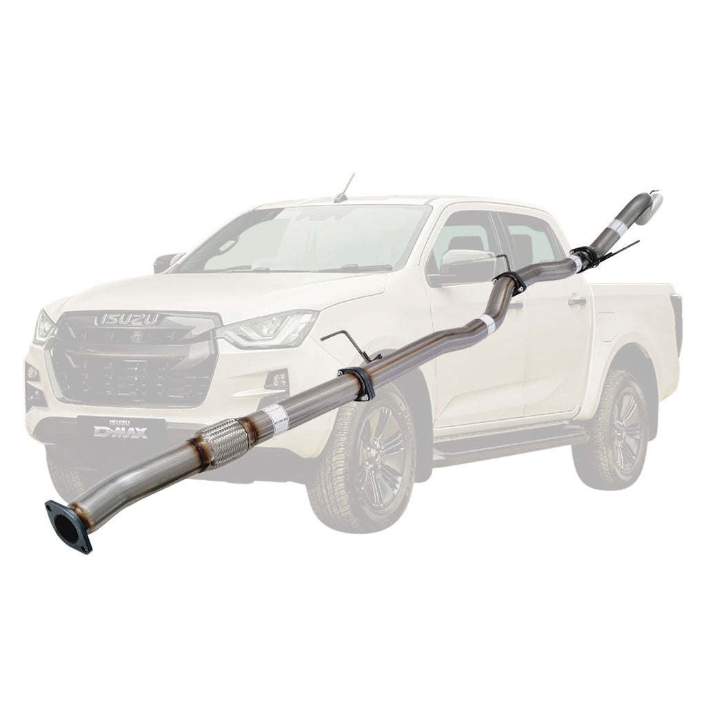 Isuzu D-Max 2020 Onwards 3.0L 4JJ3-TCX 3" DPF-Back Exhaust System - Stainless Steel / Pipe (Moderate)