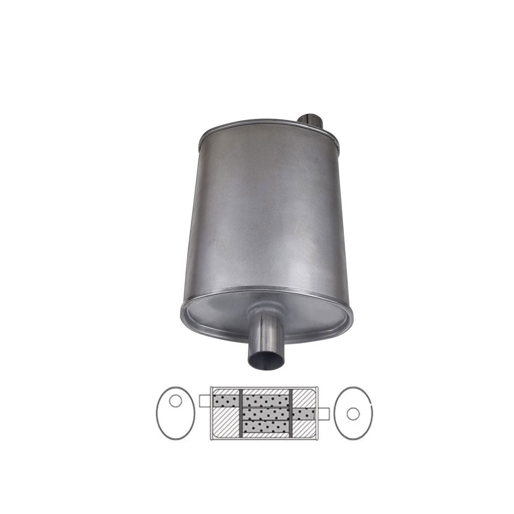 J-Series small-bore Triflow muffler