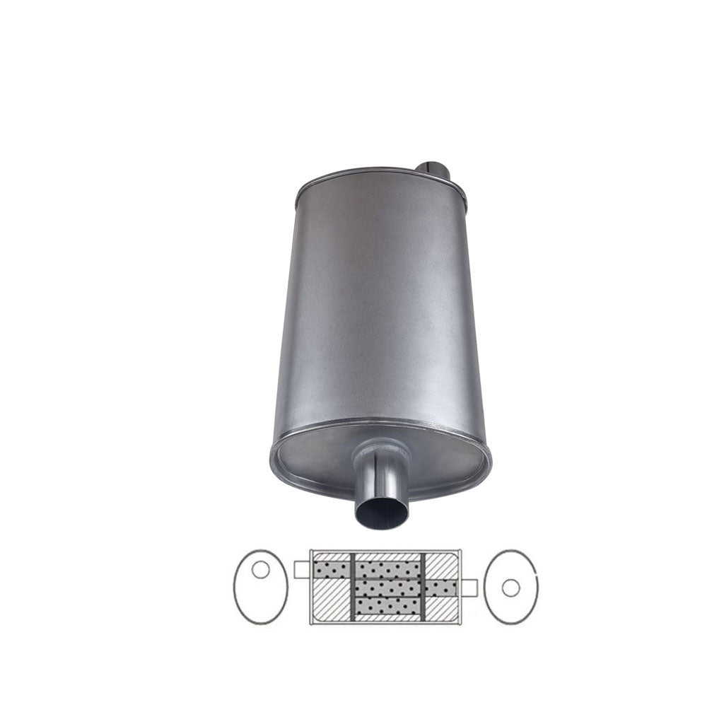 J335 — 8" X 4" OVAL - 16" LONG O/C 1.75" TRIFLOW
