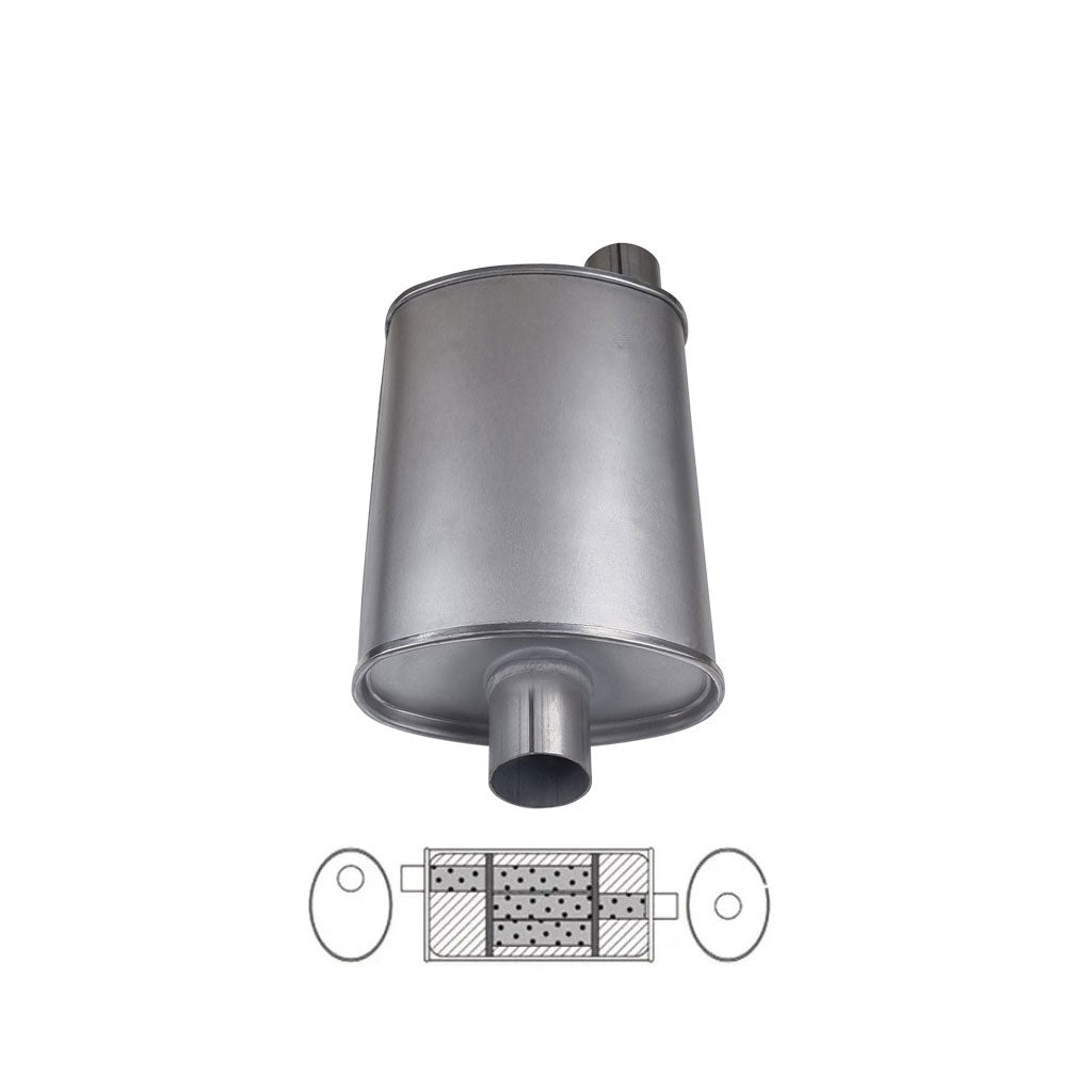 J-Series 2 inch oval muffler