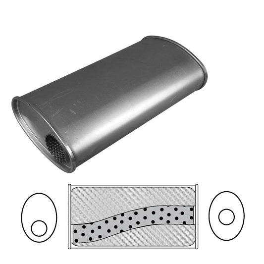 Redback 2" Megaflow Muffler – 16" Offset/Centre | J535M