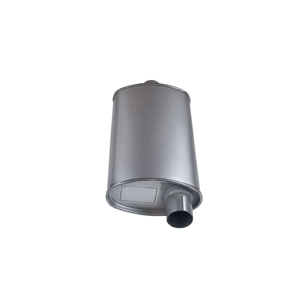 J627M — 8" X 4" OVAL - 14" LONG O/C 2 1/4" GLASS PACKED MEGA FLOW
