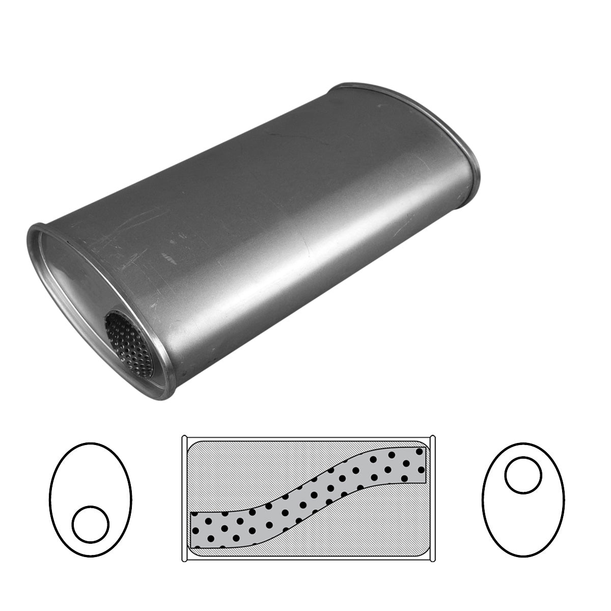 Redback 2 1/4" Megaflow Muffler – 14" Offset/Offset | J628MN
