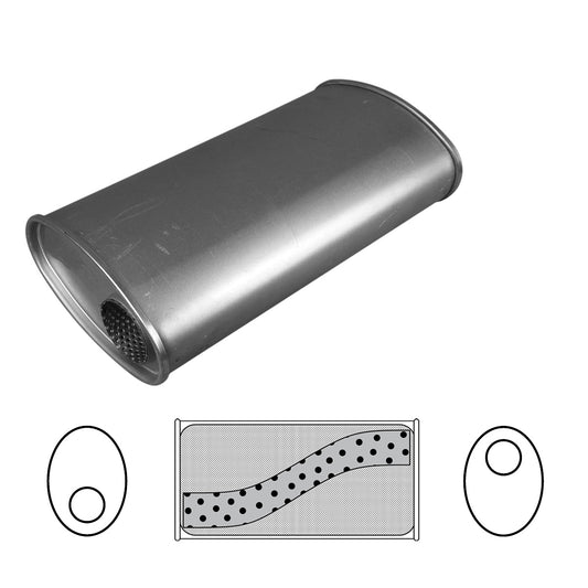 Redback 2 1/4" Megaflow Muffler – 14" Offset/Offset | J628MN