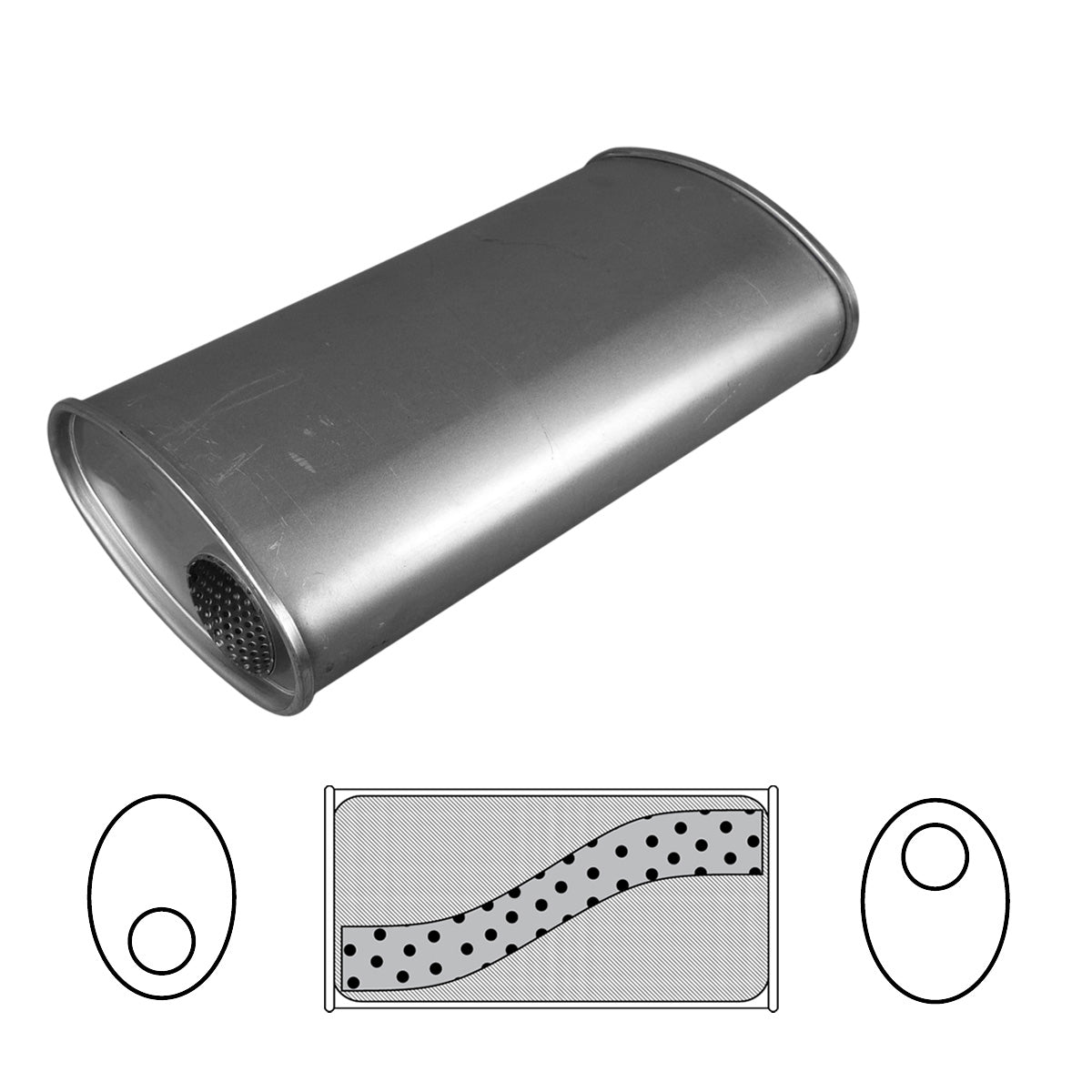 Redback 2 1/2" Megaflow Muffler – 16" Offset/Offset | J736MN